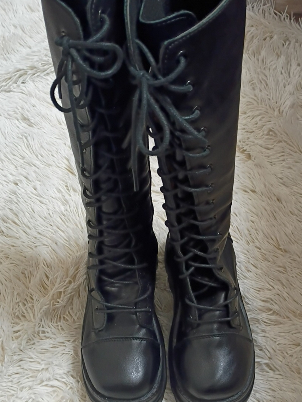 Tall Black Lace-Up Women's Boots - Classic Combat Style